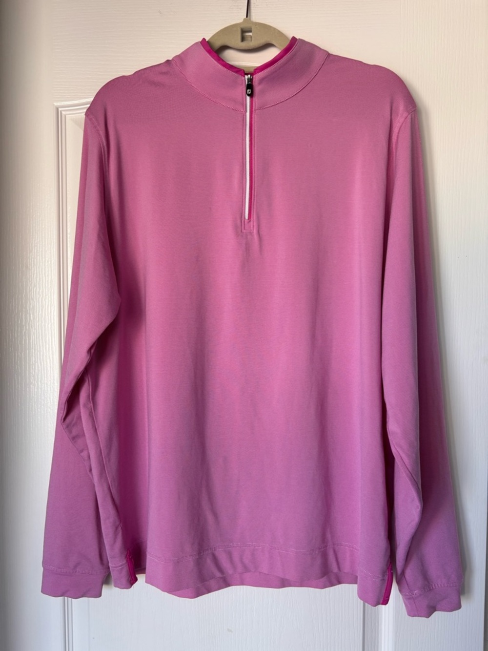 Footjoy Pullover Mens Large Pink performance Mid Layer Golf 1/4 Zip